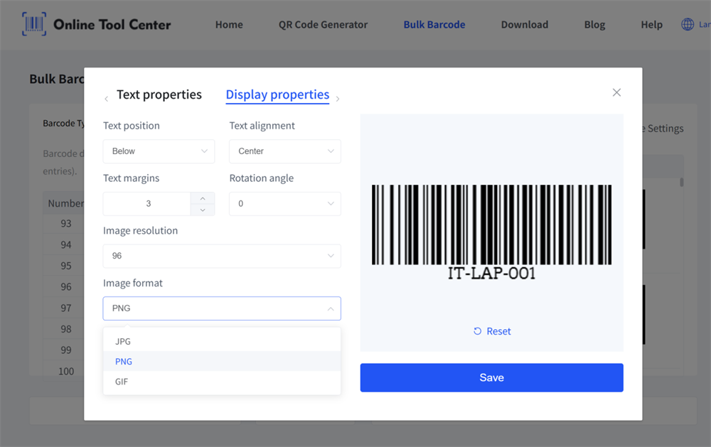 Adjust barcode settings Điều chỉnh cài đặt mã vạch