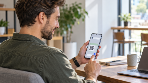 gửi m&atilde; QR qua văn bản tr&ecirc;n Android