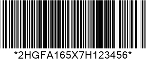 Mã 39 VIN Barcode