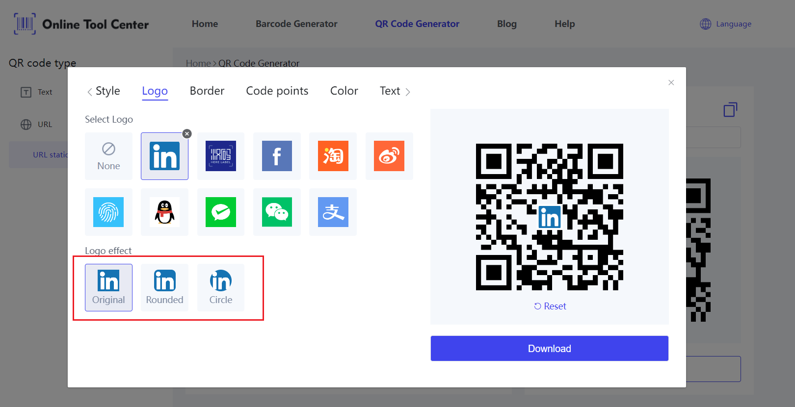 Mã QR ngẫu nhiên cho LinkedI