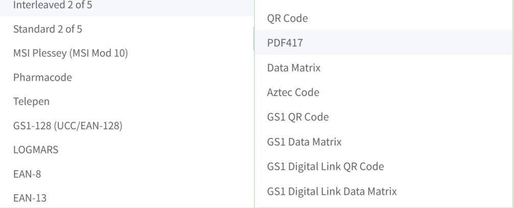 supported 1d 2d barcode formats hỗ trợ định dạng mã vạch 1d 2d