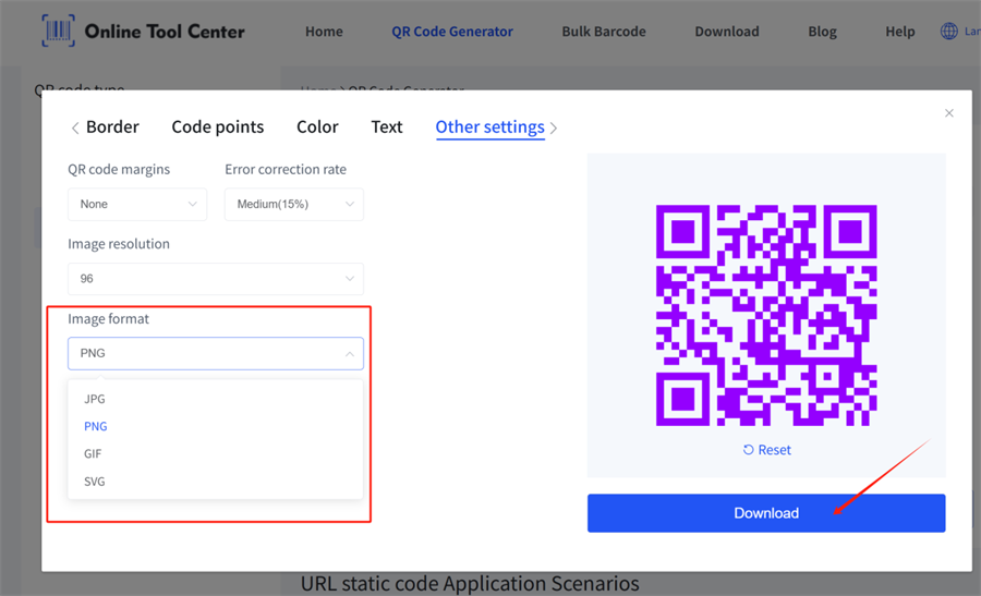 qr code image formats định dạng hình ảnh mã qr