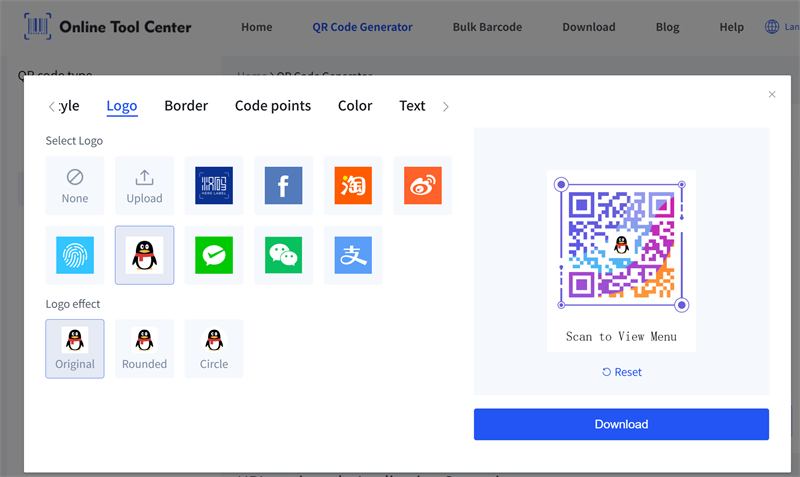 M&atilde; menu QR