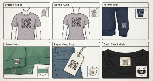 qr code on clothi QR code trên quần áo