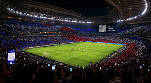 World Cup QR code light show World Cup QR code hiển thị ánh sáng