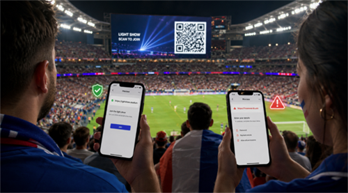 scan qr code at a world cup match quét mã QR tại trận đấu World Cup